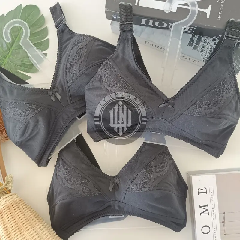 BH LOKAL MOTIF RENDA 3 PCS BH TANPA BUSA TANPA KAWAT CUP SEDANG KAIT 2 1