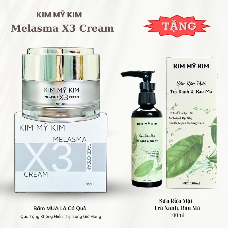 [TẶNG SỮA RỬA MẶT TRÀ XANH RAU MÁ HOẶC TẨY TRANG TRÀM TRÀ] KHI MUA MELASMA X3 CREAM - FACE CREAM - KIM MỸ KIM - Dành Cho Da Nám, Da Ngăm, Da Không Có Mụn Làm Đẹp Da Skincare Dưỡng Ẩm Da Chăm Sóc Da Nữ Women Kem Face