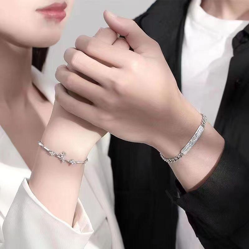 Vòng Tay Cặp Đôi, Bạc S925, Bạch Đàn Và Thiết Kế Chim, Một Cặp Vòng Tay Cao Cấp Độc Đáo Tùy Chỉnh, Thích Hợp Làm Quà Tặng Tình Yêu Đường Dài, Cho Bạn Trai 1