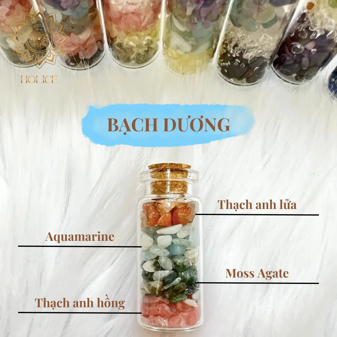 Lọ tinh thể đá tự nhiên 12 cung hoàng đạo mang lại bình an may mắn