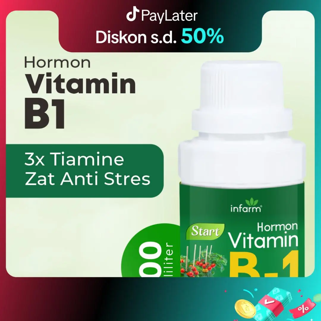 INFARM - Vitamin B1 100ml, Nutrisi Anti Stress dan Penguat Akar Tanaman Pupuk Infarm Tanaman Pindah Tanam Perawatan Tumbuhan