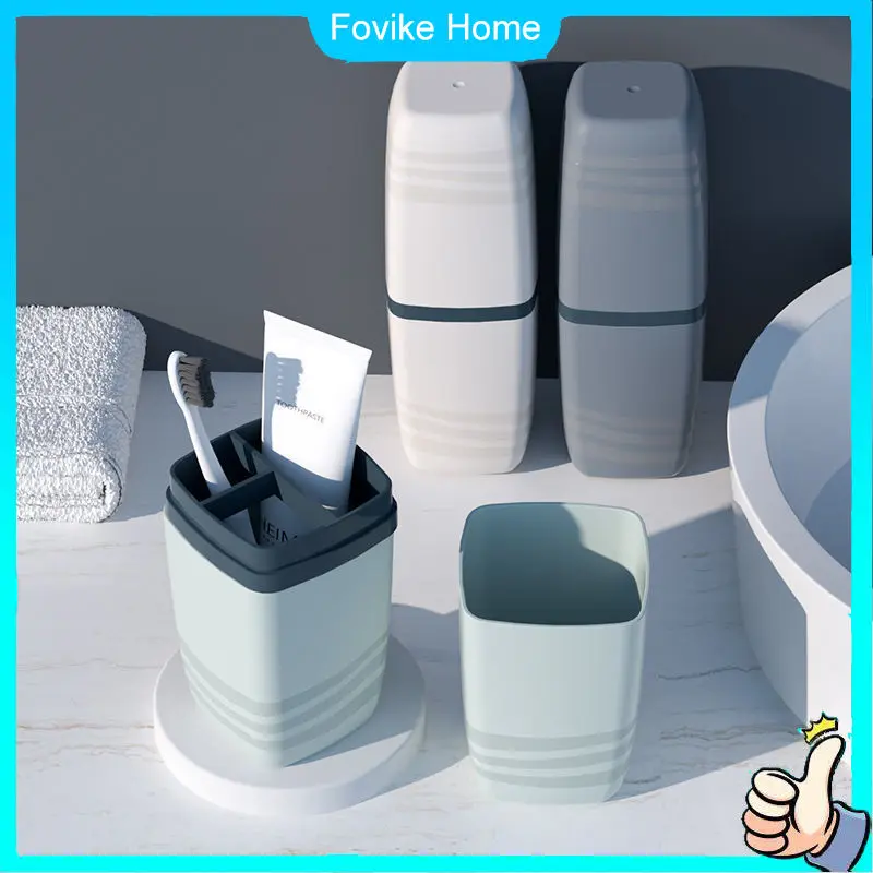 Portable Travel Wash Cup Bathroom Storage Organizer Multi-Function Toothbrush Cup Toothpaste Toothbrush Mouthwash Cup Case Cover Plastic Bottles
