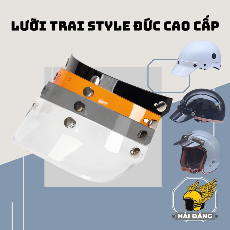 Lưỡi trai gắn mũ bảo hiểm STYLE ĐỨC Napoli, vành gắn nón 1/2, 3/4 đầu cao cấp