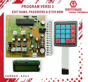 ESTUSAE - CPU PERTAMINI POM MINI 3.0  POMPA AC FULL + KEYPAD MEMBRAN + LCD1602 + SOKET Laptop