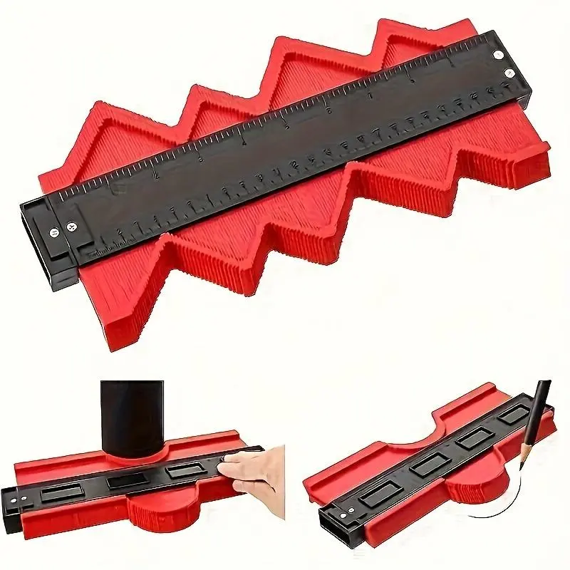 Contour Measuring Instrument, Accurate Shape Replicator, Multifunctional Plastic Ruler, Suitable for Woodworking, Corners, Carpets, Tiles and Laminates 4