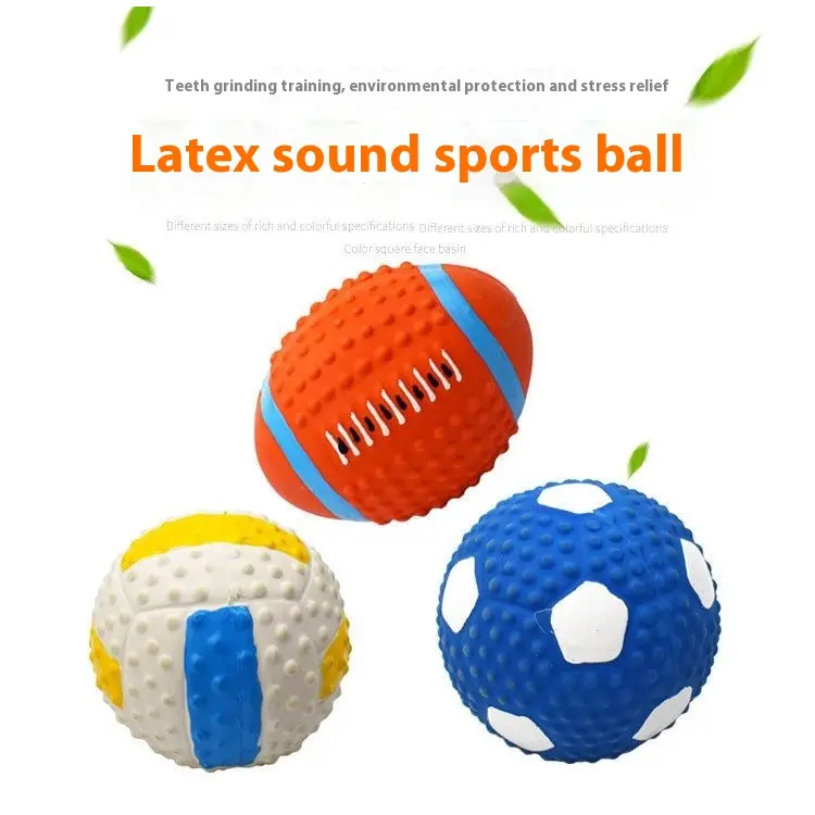 [Pet Toy] Dogs and Cats Dog Toy Bite-Resistant Molar Sound-Making Latex Ball Toy Dog Training Artifact Big and Small Dogs Relieving Stuffy Vent