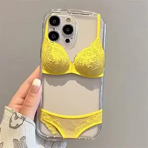 Soft Case Compatible Untuk IPhone 11 12 13 14 15 PRO MAX 6 7 6S 8 14 15 Plus XR XS MAX 15PRO 11PRO 13PRO 14PRO 12PRO 6SPlus 7Plus 6Plus 8Plus 14Plus 15Plus XSMAX SE Glossy Motif Cassing Bikini Shockproof Casing 3D Soft Wave Edge Transparan Couples Case