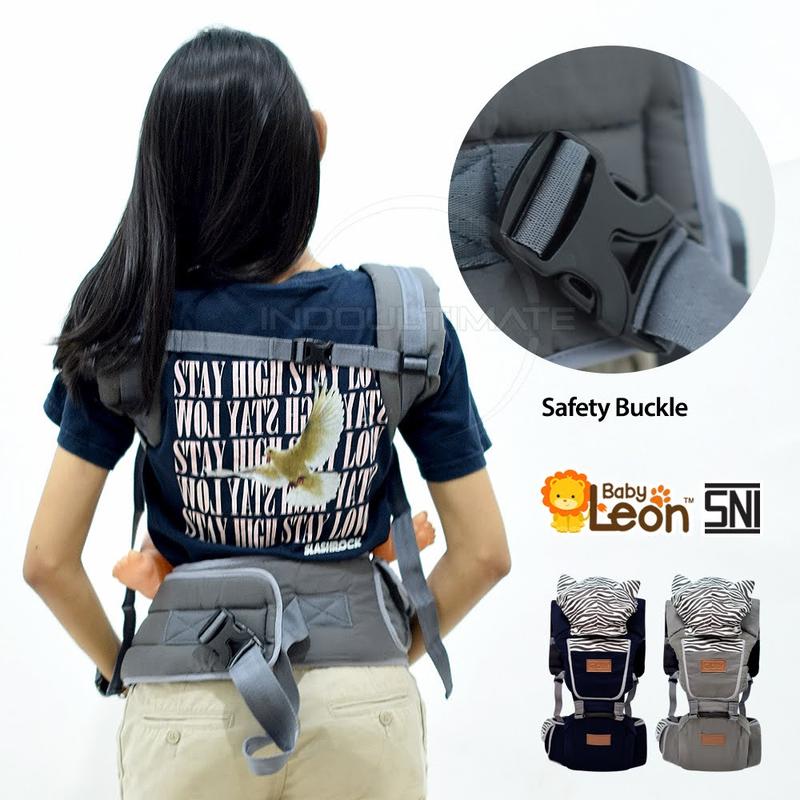 5in1 Gendongan Bayi Hipseat BABY LEON Depan Multifungsi + TOPI (0-3 Tahun) Anti Capek Kanguru by-60 geos Gendongan Instant Simple 4