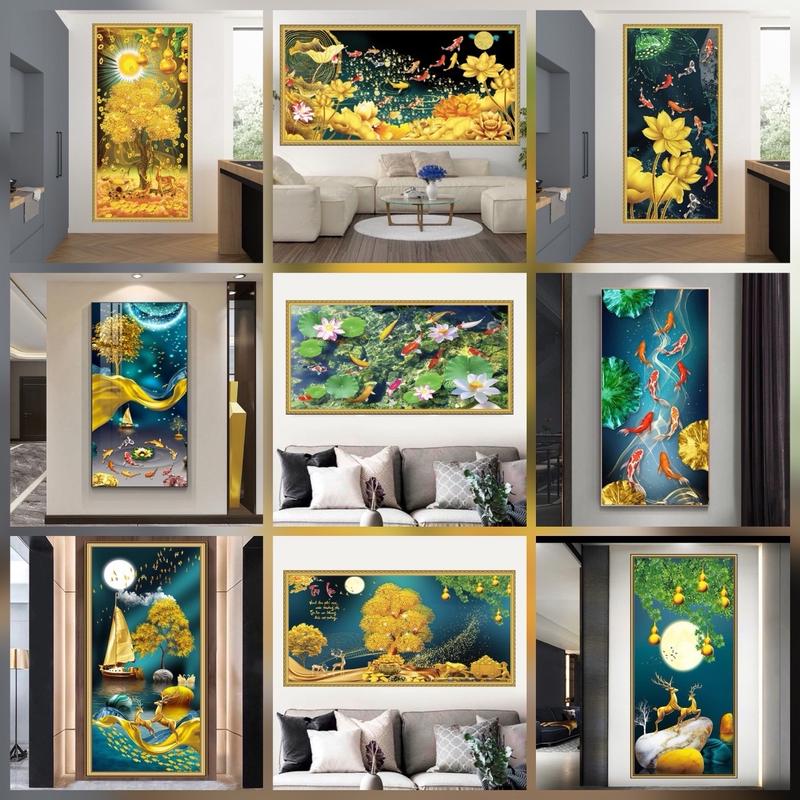 Tranh dán tường 3D nguyên khổ sẵn keo dán trang trí phòng khách, phòng ngủ, spa, quán cafe (kèm kích thước sau dán) Treo Tường Decor Đồng Decal
