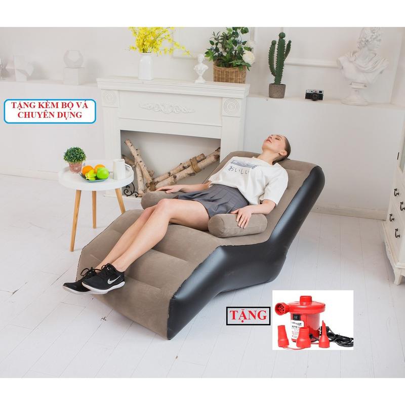 Ghế Sofa Hơi Có Tay Vịn Kích Thước 145x85x80cm Chất Liệu Nhựa PVC Cao Cấp An Toàn Tặng Bộ Vá Bơm Điện Ghế Đệm Ghedemhoi Sopha Sopahoi Demhoi Ghedem Ghedemhoi Sopahoi Ghehoi Ghe