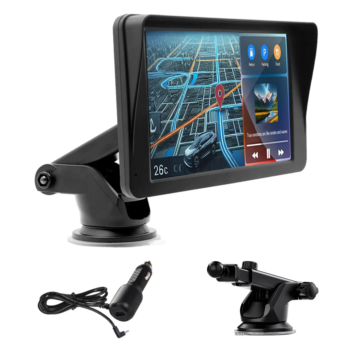 7 Inch Screen Car MP5 Player, Wireless Android Automotive Multimedia Player, Car Player, GPS Navigation Universal Portable Car Radio for Carplay