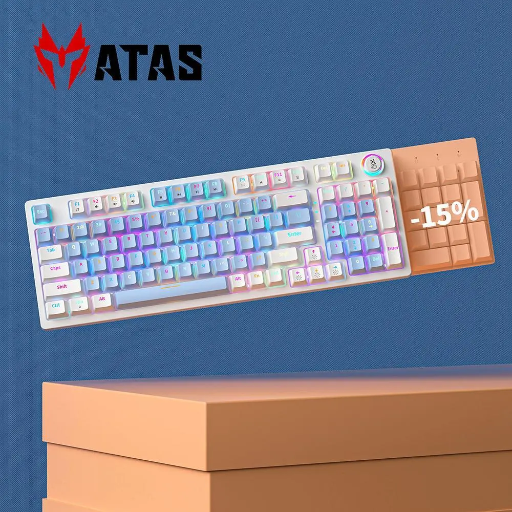 Bàn phím cơ ATAS ZA981 V3 98 Key - Hotswap - Red swtich - LED 9 chế độ - Kết nối Type-C | BigBuy360 - bigbuy360.vn Bàn phím cơ ATAS ZA981 V3 98 Key - Hotswap - Red swtich - LED 9 chế độ - Kết nối Type-C | BigBuy360 - bigbuy360.vn