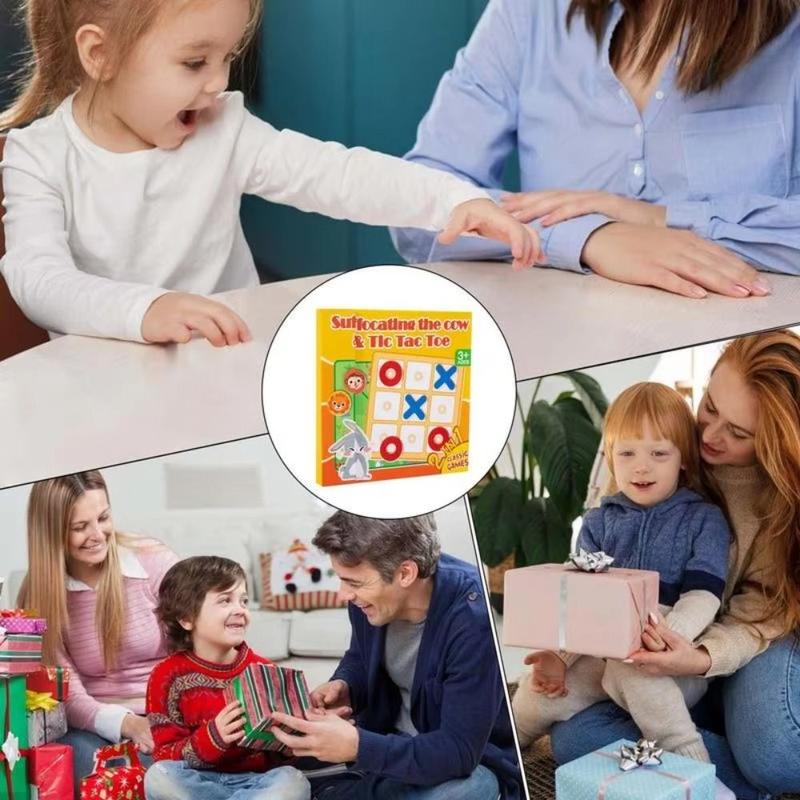 Early Education Toys Toy Magnetic Chess Game Multiplayer Puzzle Children's Magnetic Tic Tac Toe Portable Clip Design Thinking Training Chess Toys Birthday Gifts 4