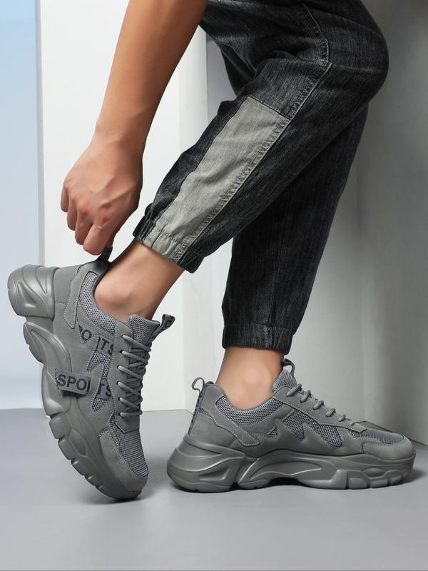 Men's Patchwork Low Top Sneakers, Mens Shoes, Summer 2024 Mesh Comfortable Sports Running Shoes, Mens Trainers, School Shoes, Boy Trendy Casual Round Toe Training Shoes, Platform Walking Shoes, Boy Foot Wear 7