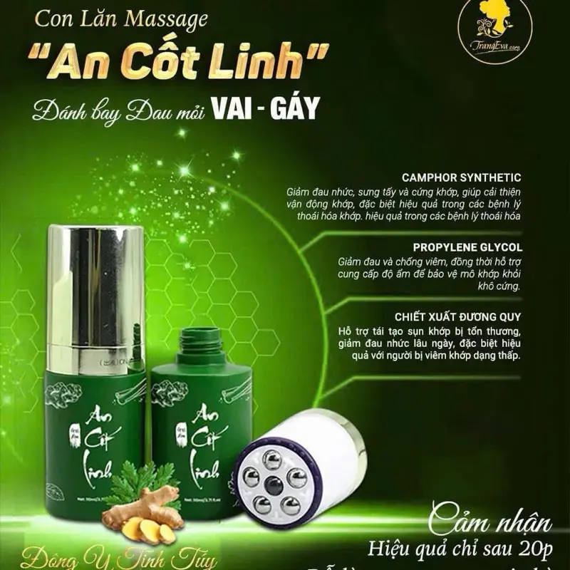 Con Lăn An Cốt Linh massage đánh bay nhức mỏi Vai - Gáy - Xương khớp