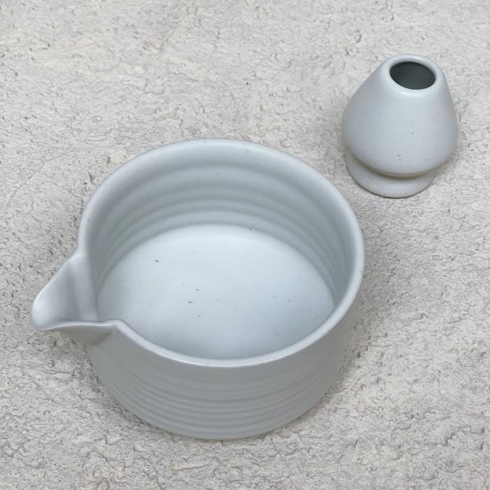 Matcha Bowl + Chasen Holder Ceramic Premium 4