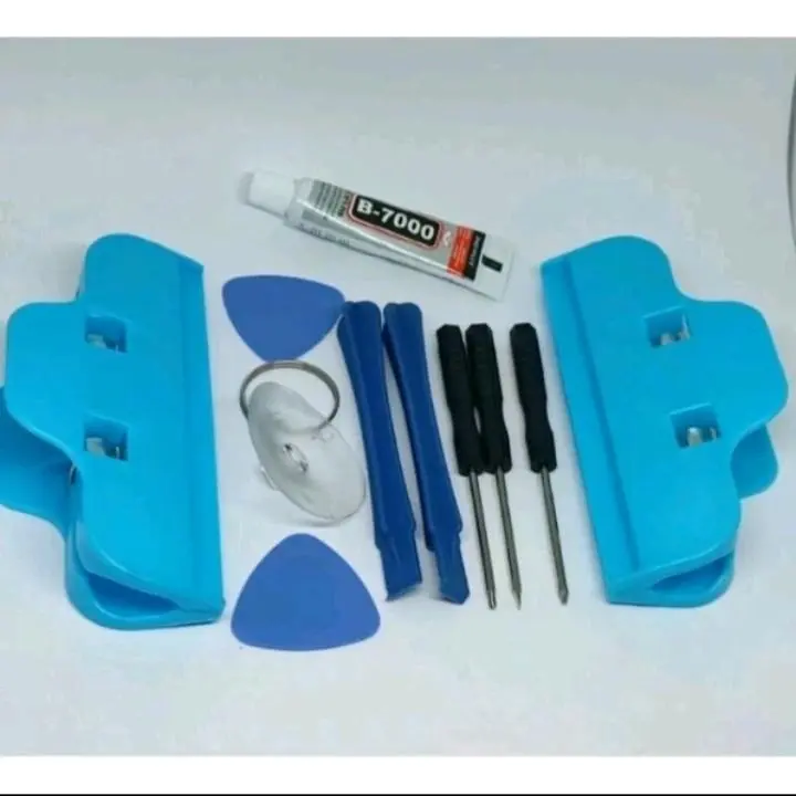 ALAT SERVIS HANDPHONE TOOLS PAKET LENGKAP OBENG 10 IN 1 PENJEPIT LCD CONGKELAN LEM B7000 T7000  OBENG 8 IN 1 PAKET SERVIS HP ALL TYPE 7