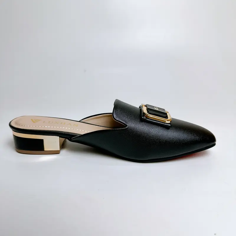 Sục Mũi Vuông Gót Cao 2cm Da Mờ Cao Cấp, Đế Đồng Bọc Da [ Chuẩn Size ] Shoes Nữ DéP Jean GiàY 1
