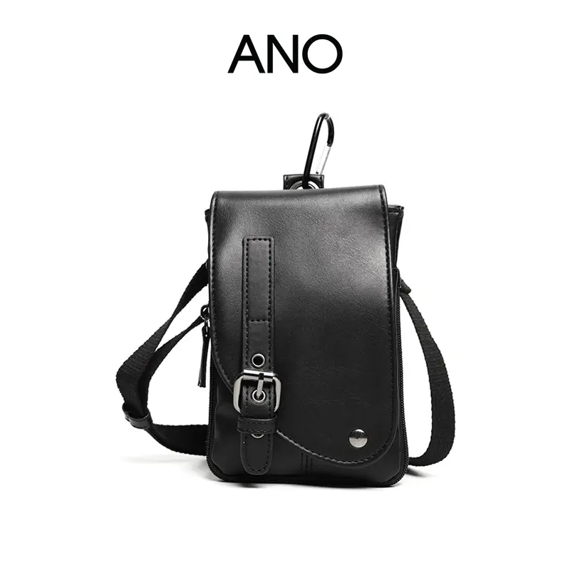 Túi đeo chéo nam ANO chất liệu da, có móc cài cạp quần TC082 Bag Đeo Vai 0