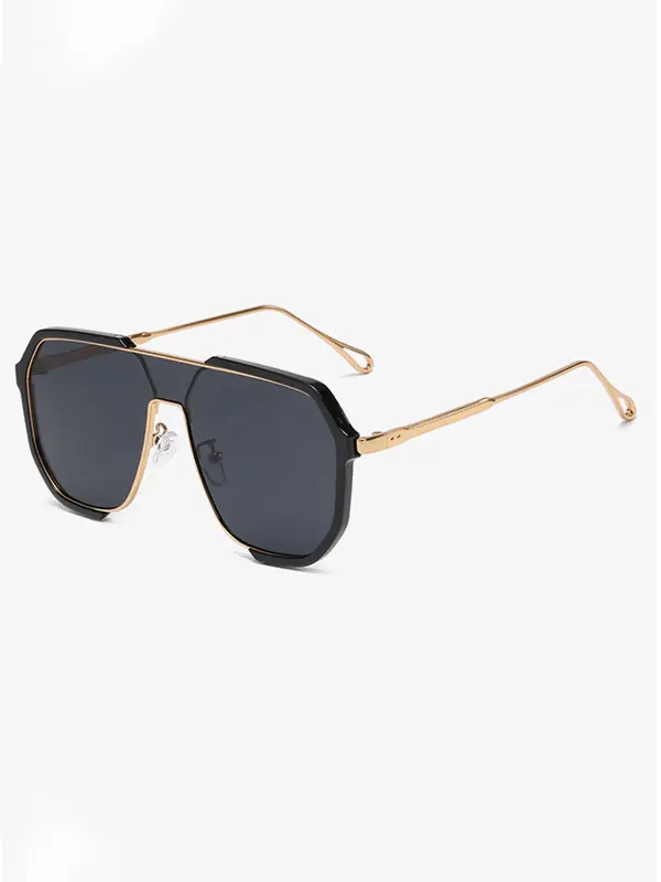 Sunglass Trends 2024 Flat Top Frame Sunglasses for Women, Stylish Aviator Designer Sunglasses for Men, Chic Travel Essentials, Driving Back To School, for Fall, 80s Fashion 7