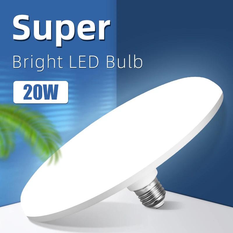 Bóng Đèn LED E27 Đèn Siêu Sáng 20W 220V Đèn Led UFO Đèn Trắng Trong Nhà Đèn Bàn Đèn Nhà Để Xe