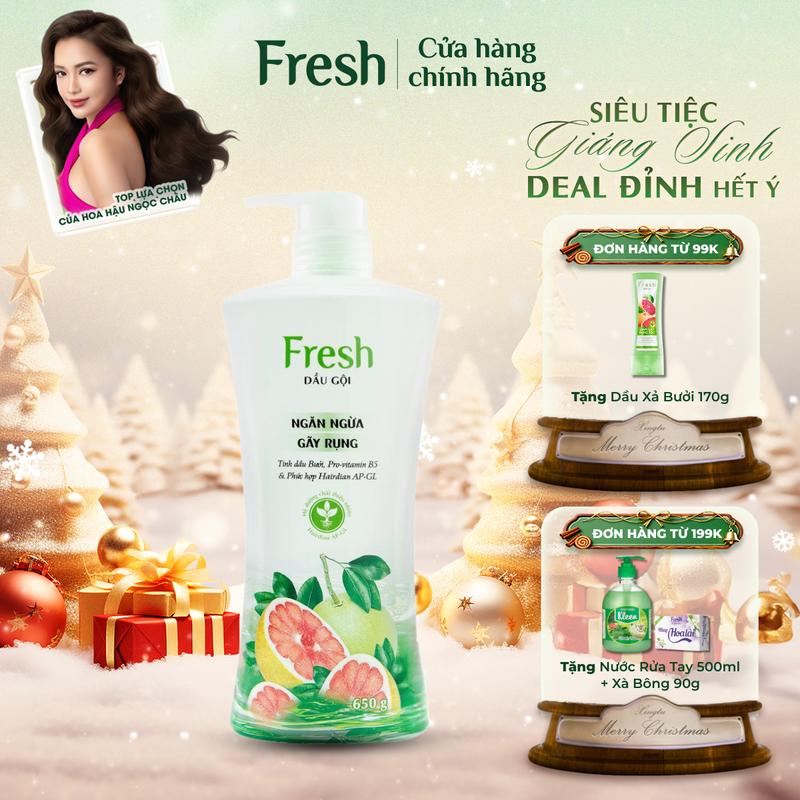  Dầu Gội FRESH Thiên Nhiên Chiết Xuất Bưởi Hỗ Trợ Giảm Gãy Rụng Tóc Và Nuôi Dưỡng Nang Tóc 650g 