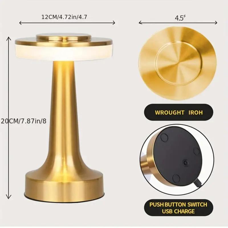 Rechargeable LED Wireless Desk Lamp, 1 Count Portable Touch Sensor Lamp, 3 Adjustable Color Night Light, Suitable for Camping, Bedroom, Living Room, Office 1
