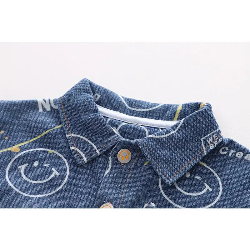 [345331] - Setelan 3 in 1 Kemeja Kaos Celana Panjang Jogger Anak Laki-Laki - Motif Wink Smile 5