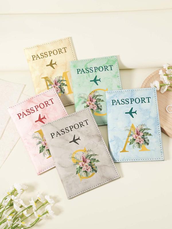 Letter Pattern Passport Holder, Fashionable Hot Stamping Passport Holder, Simple Casual Passport Holder, Bank Card, Credit Card, Transportation Card Holder 8