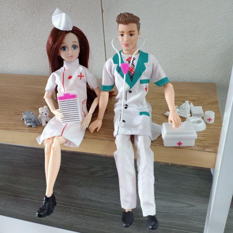 Bộ đồ chơi búp bê bác sỹ kèm 14 món đồ chơi fullset ,quà tặng búp bê barbie Toy Phát Nhạc