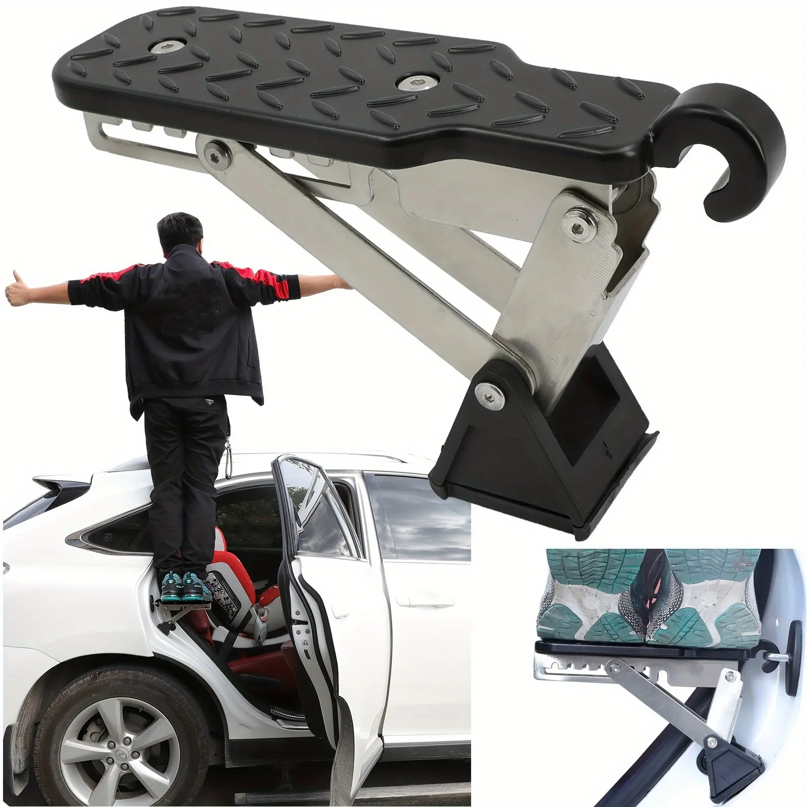 Car Door Step, Extended 7-Angle Door Step, Suitable for Car Roof Access ...