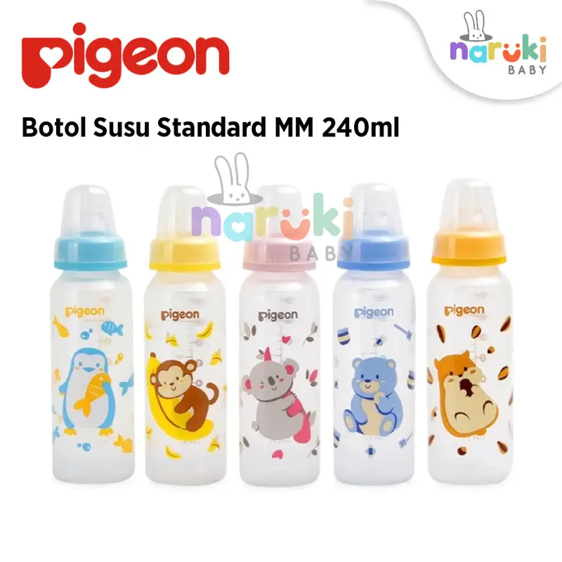 Pigeon Botol Susu PPRP Standard MM 120ml 240ml Peristaltic Slim Neck Accessories Bottle 3
