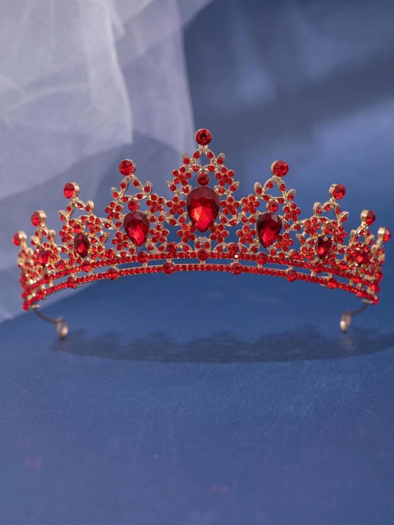 Product Introduction of Women's Elegant Rhinestone Decor Crown, Trendy Exquisite Headwear for Bride, Chic Gorgeous Hair Accessories for Wedding Party Decor 6