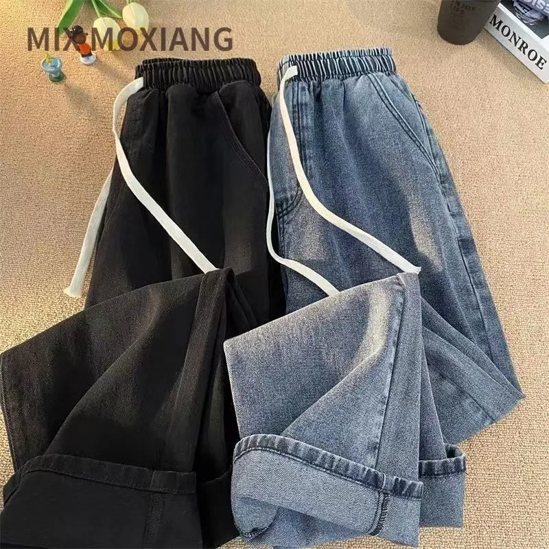 Quần Dài Jean Ống Rộng Thẳng, Dành Cho Nam Và Nữ, Dáng Rộng Vừa Vặn, Thích Hợp Cho Học Sinh, Quần Dáng Ôm, Phong Cách Cổ Điển Quần Dài Cạp Cao, Thời Trang, Mùa Hè 2024 Hàng Mới Về Menswear Pants