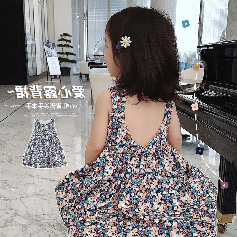 Váy Bé Gái, Bộ Sưu Tập Mới Mùa Hè 2023, Thiết Kế Hoa, Hở Lưng, Thích Hợp Cho Bé Gái, Kiểu Vest, Phong Cách Công Chúa, Váy Trẻ Em, Thời Trang 0