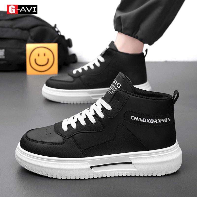 Giày nam cổ lỡ G-AVI mẫu mới hot trend 2024 kiểu dáng trẻ trung, phong cách cá tính Y07 Shoes Sneaker Đế Bằng Cao Su Nhung
