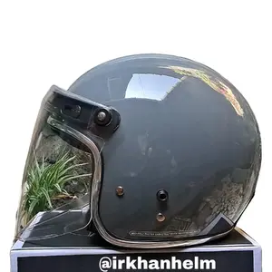 HELM LIST CHROME SET KACA VENOM / HELM BOGO RETRO FULL LEHER SNI Motorcycle