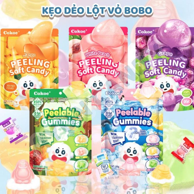 Combo Kẹo Dẻo Trái Cây Lột Vỏ Mix 3D BOBO Ít Đường - Ăn Vặt 492 Shop