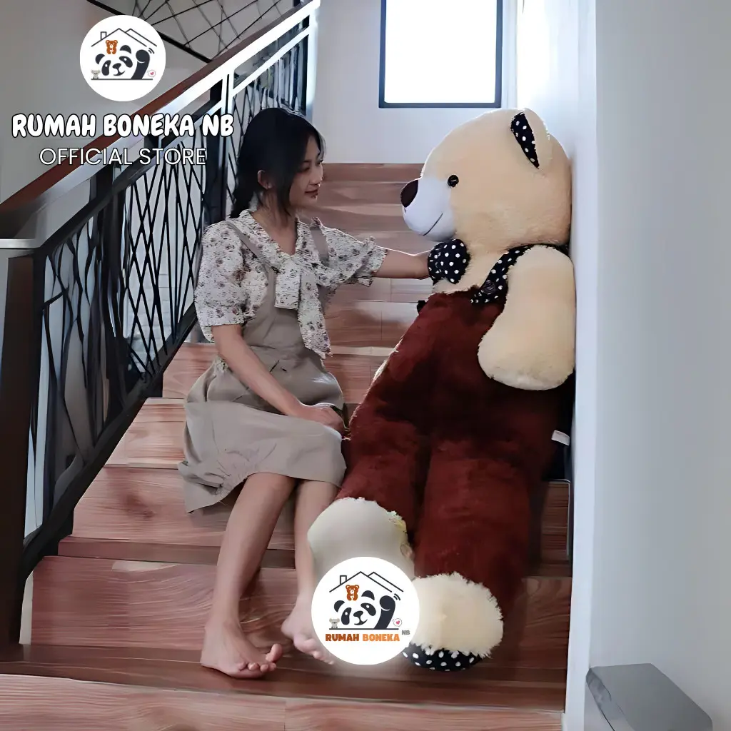 Boneka Jumbo Teddy Bear Beruang Besar 1,2 Meter SNI - Bahan RASFUR Import - Anak, Asli