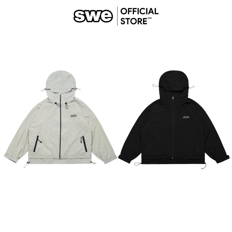 Áo Khoác Dù Nam/Nữ Local Brand SWE BREEZE SHELL JACKET - KEM/ĐEN