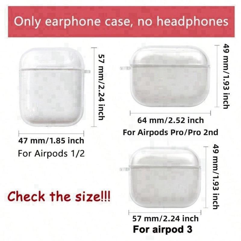 Clear Earphone Case, TPU Transparent Protective Cover, Earphone Protective Case Compatible with AirPods Series 1