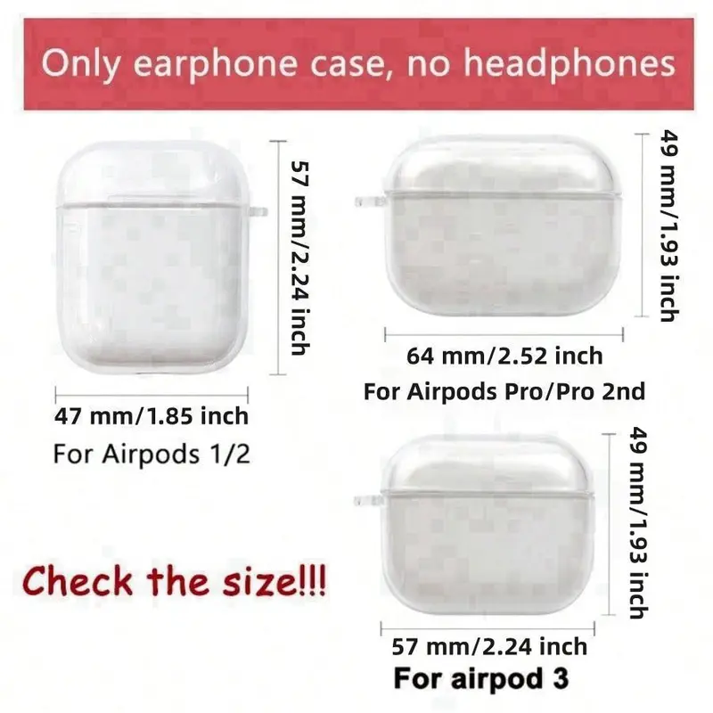 Clear Earphone Case, TPU Transparent Protective Cover, Earphone Protective Case Compatible with AirPods Series 1