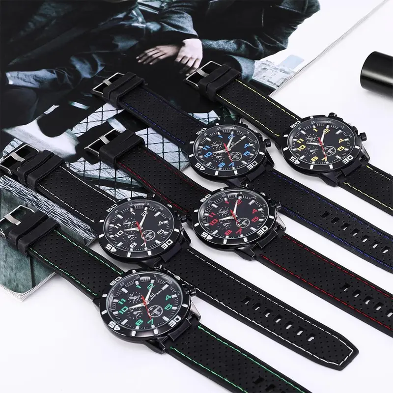 Đồng Hồ Chống Nước Thể Thao, Unisex, Chống Sốc, Thích Hợp Cho Học Sinh, Đồng Hồ Relo Thể Thao, Dây Đeo Silicon 1