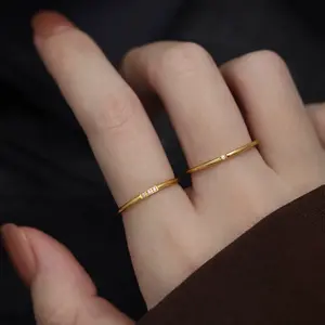 Cincin Titanium Tahan Karat Ultra-halus Berlian-set Sederhana Untuk Wanita Cincin Tidak Luntur Cincin Titanium Tahan Karat Ultra-halus Berlian-set Sederhana Untuk Wanita Cincin Tidak Luntur