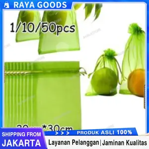 100pcs Brongsong buah kelengkeng besar 20 x 30CM Pembungkus Buah BLongsong kelengkeng jaring buah/Fruit Cover/Kantong Jaring/Fruit Cover Anti Serangga/Buah Anggur/ Klengkeng/ Strawberry Dll/ Pembungkus/Fruit Cover Khusus Buah Klengkeng, Nangka, Pisang
