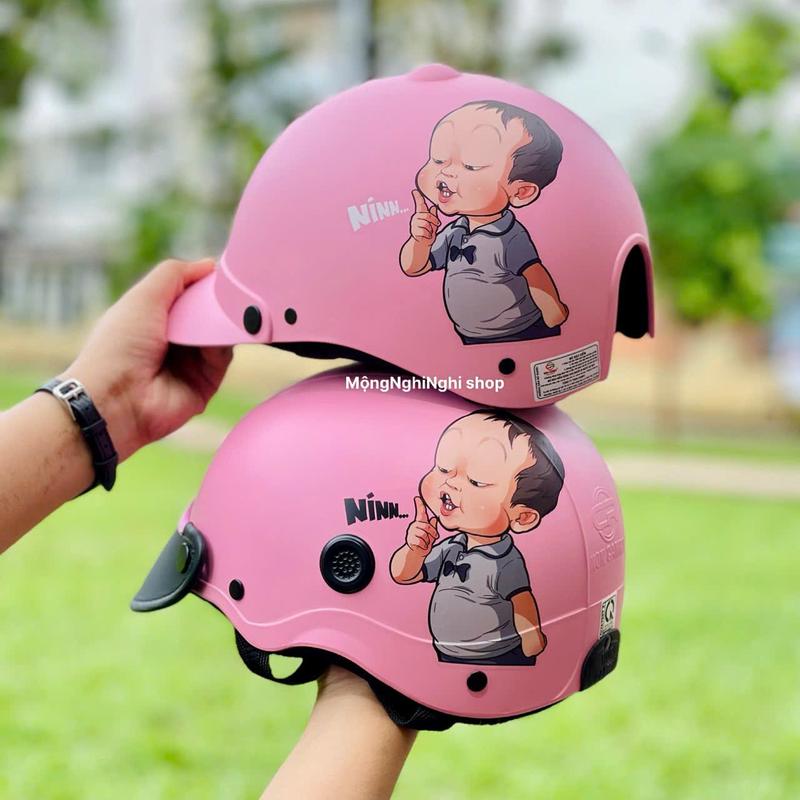   COMBO  Nón Bảo Hiểm Hình NÍN CUTE Chính Hãng CAMRY  MÀU MỚI Có Giấy Kiểm Định An Toàn  Bảo Hành 12 Tháng Chất Liệu Nhựa ABS  Helmet Phụ Kiện 