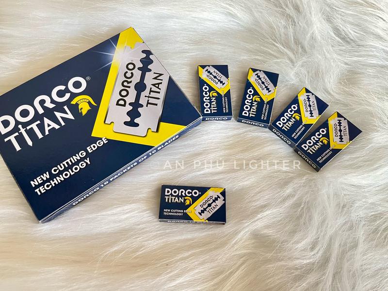 Combo 5 Hộp Lưỡi Lam Dorco Titan Chính Hãng - 500 Lưỡi - Cạo thủ công - Phụ Liệu Tóc Cạo Râu