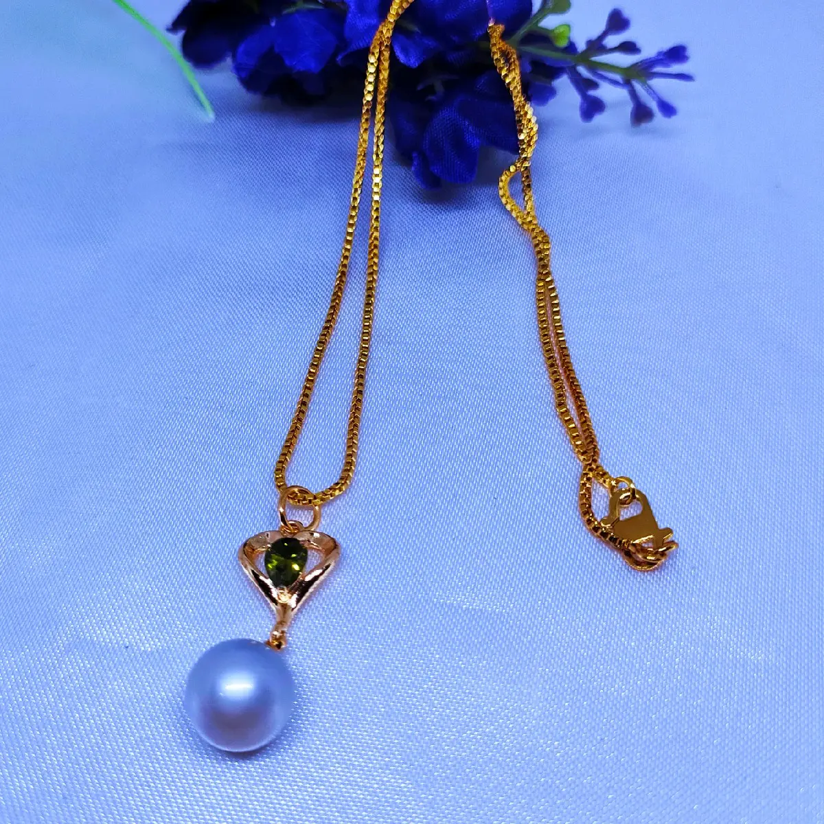 kalung rhodium Mutiara Laut Asli