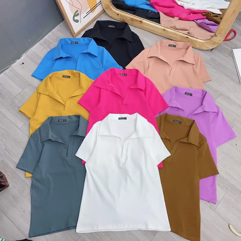 Áo thun polo bigsizeconho dáng qua rốn vải borip mã ACB 5