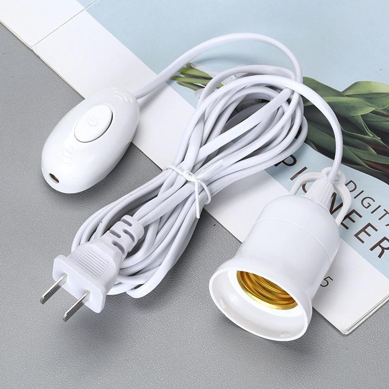 Đui đèn liền dây E27 có móc treo công tắc liền phích cắm chống vỡ , Dây điện kèm đui chịu nhiệt chịu mưa